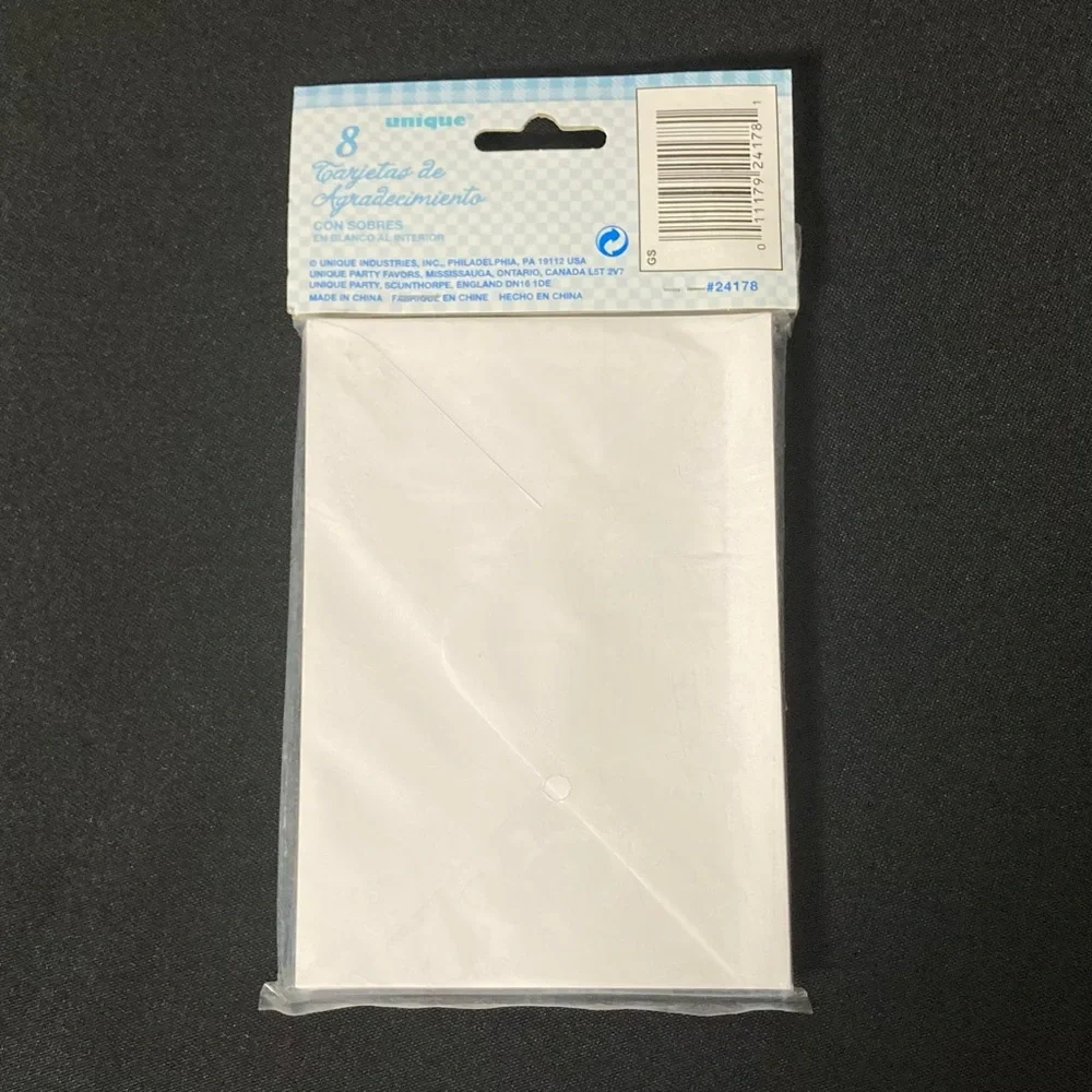 ⭐️ Unique Industries Blue Baby Shower Thank You Cards And Envelopes Set of 8